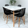 Conjunto de jantar Eames Eiffel: MESA RETANGULAR ESTILO GRANITO 80x120cm + 4 CADEIRAS ESTILO COLMEIA - Imagem 2