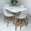 Conjunto de jantar Eames Eiffel: MESA RETANGULAR ESTILO GRANITO 80x120cm + 4 CADEIRAS ESTILO COLMEIA - Imagem 4