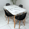 Conjunto de jantar Eames Eiffel: MESA RETANGULAR ESTILO GRANITO 80x120cm + 4 CADEIRAS ESTILO COLMEIA - Imagem 3