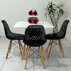 Conjunto de jantar Eames Eiffel: MESA QUADRADA BRANCA 80x80cm + 4 CADEIRAS COLMEIA - Imagem 2