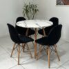 Conjunto de jantar Eames Eiffel: MESA REDONDA ESTILO GRANITO 90cm + 4 CADEIRAS ESTOFADAS BETONÊ - Image 7