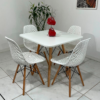 Conjunto de jantar Eames Eiffel: MESA QUADRADA BRANCA 80x80cm + 4 CADEIRAS COLMEIA - Imagem 6