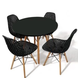Conjunto de jantar Eames Eiffel: MESA REDONDA 90CM + 4 CADEIRAS COLMEIA