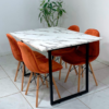 Conjunto de jantar Eames Eiffel: MESA RETANGULAR ESTILO GRANITO COM PÉ INDUSTRIAL 90X120cm + 4 CADEIRAS ESTOFADAS BETONÊ - Image 2